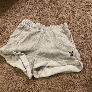 grey small womens sweat shorts playboy